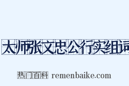 太师张文忠公行实组词是什么意思的图片